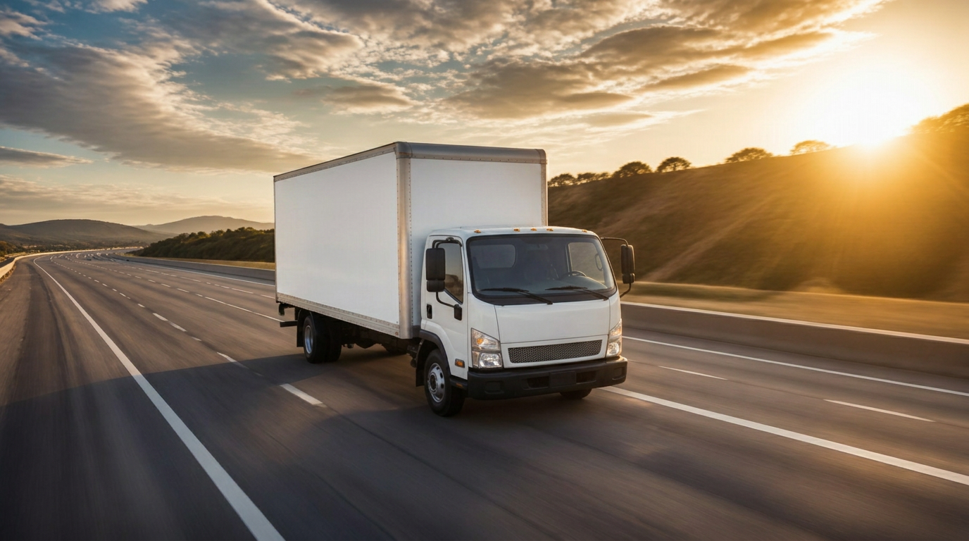 24 and 26 foot box truck on the highway